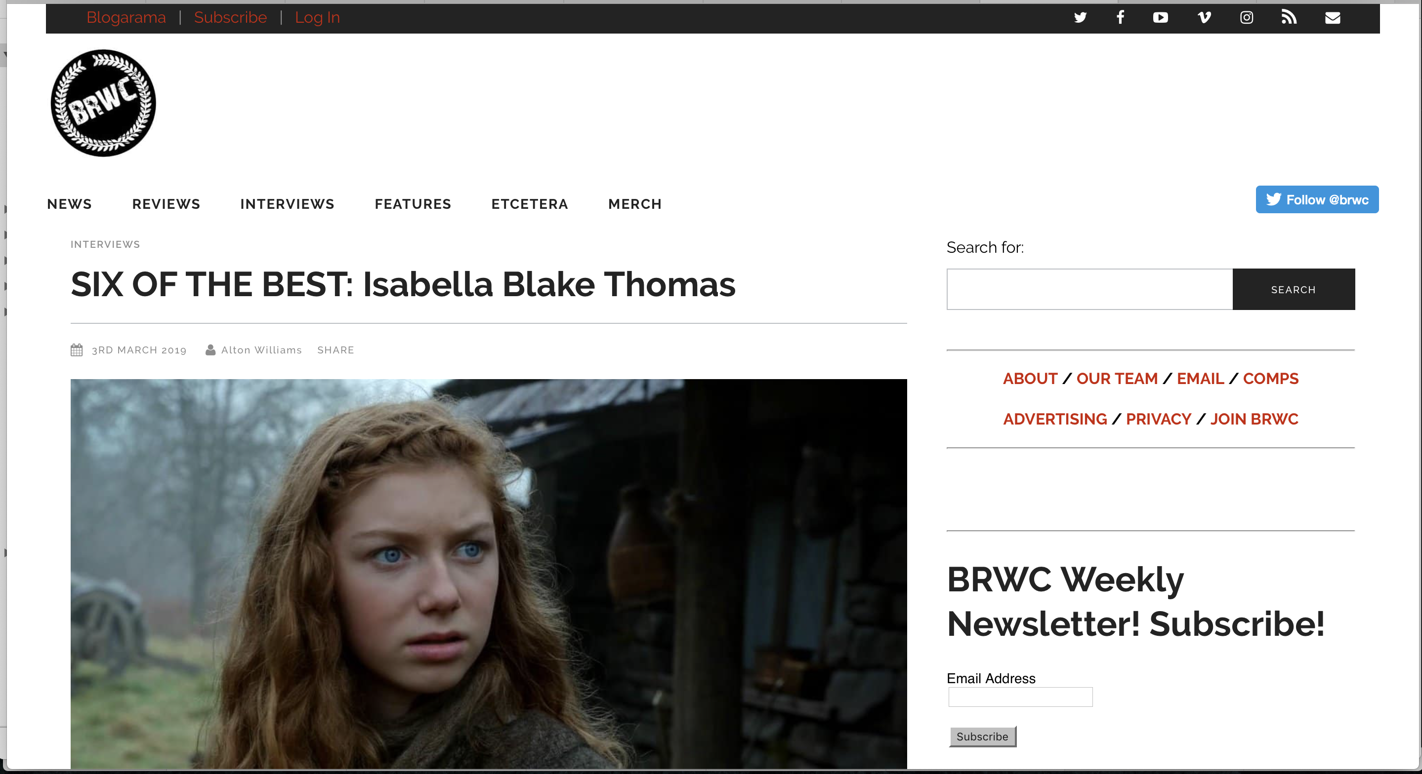 SIX OF THE BEST: Isabella Blake Thomas