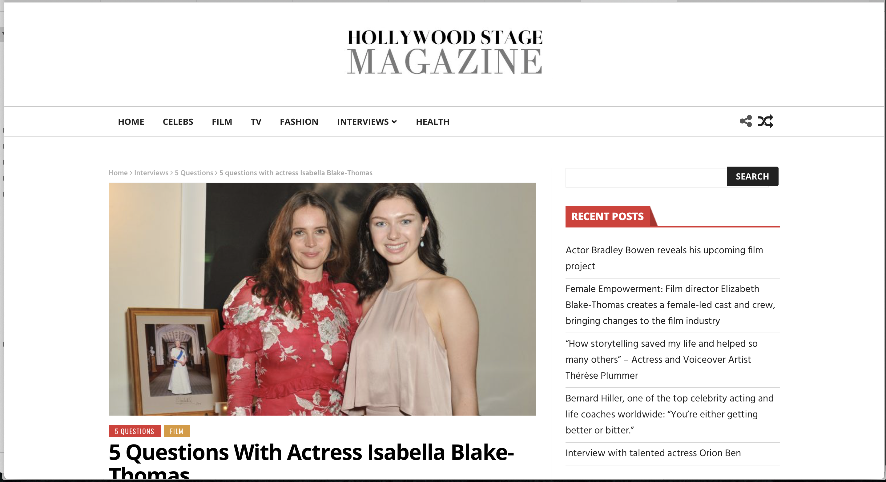 5 Questions With Actress Isabella Blake-Thomas